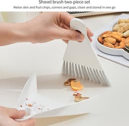 Stofblik en Bezem Set - Kleine Veegset - Keuken Schoonmaken - Ruimtebesparend Ontwerp - 18.5 x 13.4 cm - Grijs — thumbnail 4