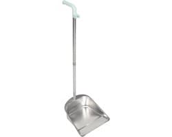 Stofblik met steel - Vuilblik metaal - Efficiënt schoonmaken - Roestvrij staal ontwerp - 80 cm lengte - Zilver