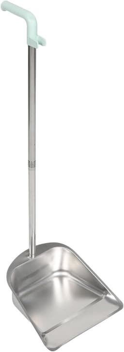 Stofblik met steel - Vuilblik metaal - Efficiënt schoonmaken - Roestvrij staal ontwerp - 80 cm lengte - Zilver — thumbnail 1