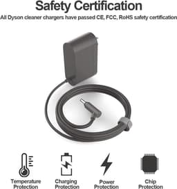 Oplader Geschikt voor Dyson V6 V7 V8-stofzuiger - 26.1V-lader - Vervangende oplader - Kabel 1,8 m - netadapter voor stofzuiger Stofzuigeradapter - Universeel - voor SV03/SV04/SV05/SV06/SV07/SV09/SV10/SV11/ERP/DC58/DC59/DC60/DC61/DC62/DC72/DC74... — thumbnail 5