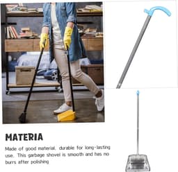 Standaard Stofpan - Grote Stoffer - Keuken Schoonmaken - Lange steel - 85 cm - Zilver — thumbnail 5