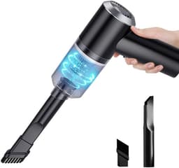 Mini Kruimeldief - Draagbare Stofzuiger - Auto Interieur Reinigen - Geïntegreerd LED Licht - 6000 Pa Zuigkracht - Zwart — thumbnail 1