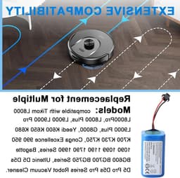 Krachtige 3400 mAh batterij voor diverse stofzuigers zoals Tikom, Yeedi en Conga, ideaal voor langdurig gebruik en optimale prestaties — thumbnail 5