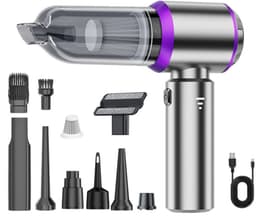 Handstofzuigerset, snoerloze stofzuiger, multifunctionele lichtgewicht mini-autostofzuiger met wasbaar filter, oplaadbaar en draagbaar - paars — thumbnail 1