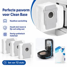 JustValue Stofzuigerzakken Geschikt Voor iRobot Roomba - 12 Stuks - Automatische Vuilafvoer - Geschikt voor i3+ i4+ i6+ i7+ i8+ j7+ s9+ - Microvezel - Perfecte Pasvorm - Stofdicht — thumbnail 5