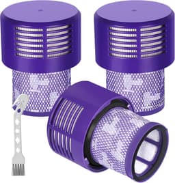 3-delige filtervervangingsset voor Dyson V10 Cyclone - V10 Absolute - V10 Animal - V10 Total Clean en V10 Motorhead - vervangt onderdeelnummer 969082-01 - inclusief 1 reinigingsborstel. — thumbnail 1