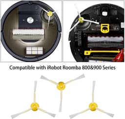 Allecto - Vervangende Side Borstels - Compatibel met iRobot Roomba 800 & 900 Serie - Eenvoudig te installeren - Robuuste nylon constructie - Ideaal.. — thumbnail 4