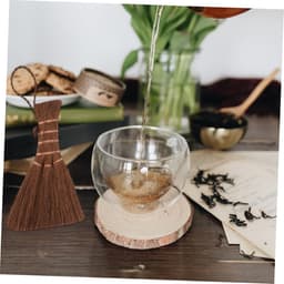 Mini Bezem Stoffer - Kleine Veegset - Bureau Schoonmaken - Compact Ontwerp - 18 cm - Bruin — thumbnail 3