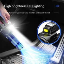 Draagbare Stofzuiger - Handstofzuiger Auto - Snelle Schoonmaak - Sterke Zuigkracht 9000Pa - 500g Lichtgewicht - Zwart — thumbnail 4