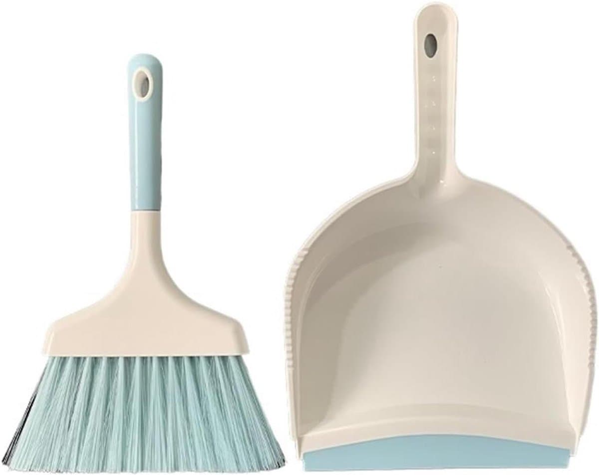 Stofblik en borstel - Mini stoffer set - Bureau reinigen - Compact opbergontwerp - 500 g - Blauw — afbeelding 1