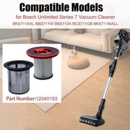 12040193 Vervangingsfilter geschikt voor Bosch Unlimited Series 7 draadloze stofzuiger — thumbnail 3