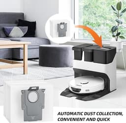 Verpakking van 14 grote stofzuigerzakken voor Roborock Q5 Q5+ Q7+ Q7 MAX Q7 MAX+ S8+ S8 Pro Ultra S7 MaxV Ultra S7 Pro Ultra T8 G10S PRO stofzuigers. Vervangende zakken met een grote capaciteit van 3 liter. — thumbnail 4