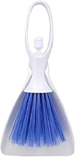 Mini Stofblik en Borstel - Tafelblad Reinigingsset - Kleine Oppervlakken Schoonmaken - Draagbaar en Compact - 1 stuk - Wit Blauw — thumbnail 1