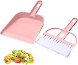 Mini Stoffer en Blik Set - Kleine Bezem Set - Tafel Schoonmaken - Zachte Borstelharen - 5 Stuks - Grijs — thumbnail 5