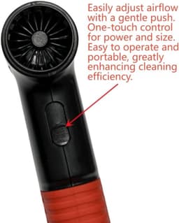 Turbine Ventilator - Draagbare Bladblazer - Elektronica Reinigen - Variabele Luchtstroom - 105mm Lengte - Zwart Rood — thumbnail 5