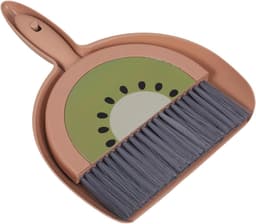 Stoffer en Bezemset - Mini Schoonmaakset - Bureau Schoonmaken - Krasvrij Materiaal - 23 x 18 cm - Bruin — thumbnail 1