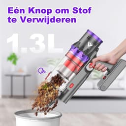 Steelstofzuiger Draadloos - Krachtige Stofzuiger - Huis Reinigen - Automatische Stofdetectie - 1.3L Container - Goud — thumbnail 3