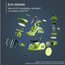 Zakloze Stofzuiger - Cilinder Stofzuiger - Grondige Reiniging - Energiezuinig Motor - 2.5L Reservoir - Groen Zwart — thumbnail 2