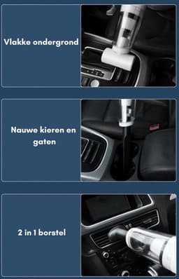 Kruimeldief- Handstofzuiger - Kruimeldief Snoerloos - Auto Stofzuiger - Wit - Oplaadbaar — thumbnail 2