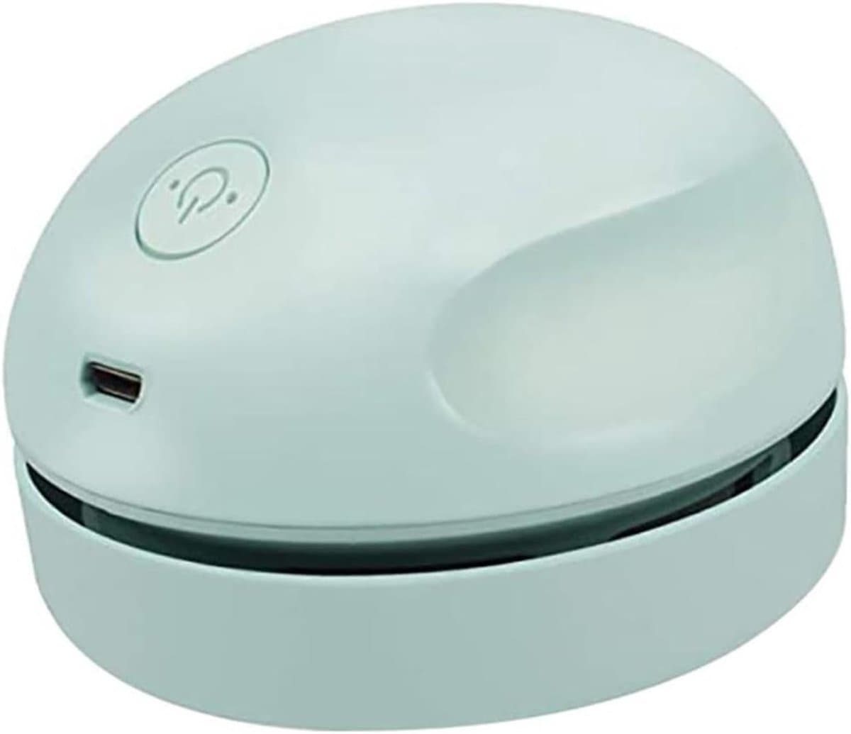 Tafelstofzuiger - 8 x 8 x 5,5 cm, apparaat met hoge zuigkracht, 500 mAh batterij | Klein, ergonomisch, muisvormig stofreservoir voor het verwijderen van gumresten, papiersnippers en toetsenbordresten. — afbeelding 1