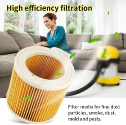 Vervangende stoffilterzakken voor Karcher stofzuigers- inclusief cartridge HEPA-filter voor de modellen WD2250- WD3.200- MV2- MV3 en WD3. — thumbnail 4