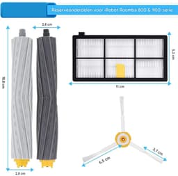 Accessoires voor veegmachines - Onderdelensets - Vervangingsborstels - Vervangingsaccessoires geschikt voor iRobot Roomba 800 900-serie 860 865 866 870 871 875 876 ​​880 886 896 960 966 971 976 980 981 — thumbnail 2