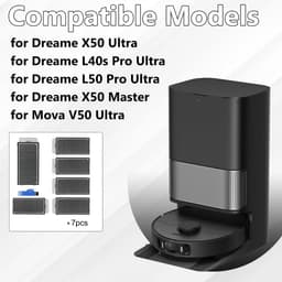 Casalora® Hepa Filter accessoires voor Dreame X50 Ultra, L40s Pro Ultra, L50 Pro Ultra, X50 Master en voor Mova V50 Ultra stofzuiger, X50 Ultra filter, reserveonderdelen, 6 stuks — thumbnail 3