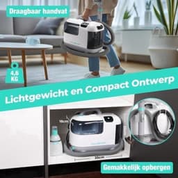 Tapijtreiniger – Vloerreiniger – Bekledingreiniger – Stofzuiger – Bankreiniger – Warm Waterfunctie Tot 60°C – Stoomfunctie Tot 100°C — thumbnail 2