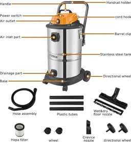 1200 W Nat/Droog Stofzuiger - 40 L Container — thumbnail 2