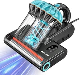 Matrasstofzuiger met UV Hete Lucht en Hoge Verwarming - 550W - 18 kPa Krachtige Dubbele Zuigkracht - HEPA Filter - Anti-Huisstofmijt voor Bed en Bank - Blauw — thumbnail 1