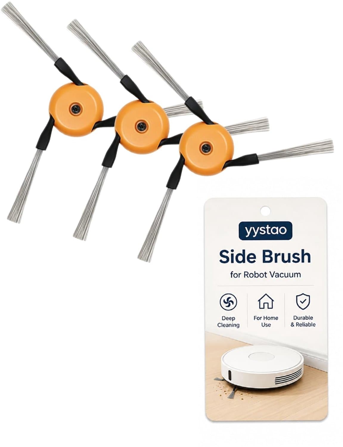 Zijborstelset - 3 Stuks - Nylon - voor Robotstofzuiger — afbeelding 1