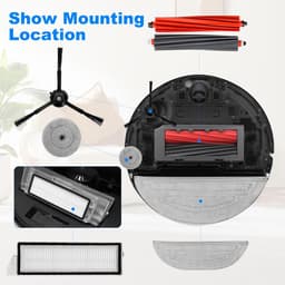 Reserveonderdelenaccessoires, gescht voor Roborock S8 MaxV Ultra robotstofzuiger, kit, 2 hoofdborstels, 4 stofzakken, 4 zijborstels, 4 filters, 4 doeken, 4 dweilen, rand, 3 reinigingsborstels — thumbnail 2