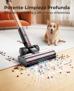 Luxe Steelstofzuiger – Draadloos – Stofzuiger zonder Zak op Accu – Tapijtreiniger – Vacuum Cleaner Wireless – 550W – Grijs/Rood — thumbnail 4