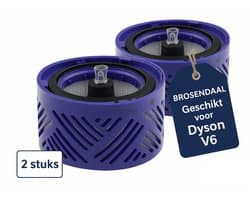 Brosendaal V6 Postfilter - Geschikt voor Dyson V6 Steelstofzuiger - SV03 SV05 SV06 SV07 - Wasbaar HEPA Filter - 2 stuks