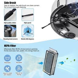 26 stuks accessoires gescht voor Dreame X50 Ultra Complete / L50 Pro Ultra robotstofzuiger, reserveonderdelen, accessoireset, hoofdborstel, stofzak, zijborstels, wisserdoeken, HEPA-filter, X50 — thumbnail 3