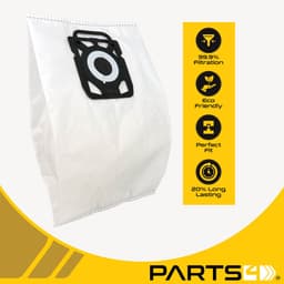 20 Stofzuigerzakken PARTS4® geschikt voor Nilfisk King / Elite / Extreme | Made in Europe | Passend in Nilfisk King GM200, GM300, GM400 series, Nilfisk Elite series, Nilfisk Extreme X100, X150, X210, X300 series, 107412688 — thumbnail 5