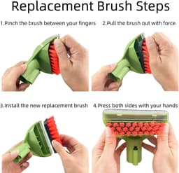 Verbeterde versie 5.3 "geschikt voor 1400B kleine groene machine multifunctionele borstel vervangstuk voor 1400B 3194 3353 2458 3588F 1986 1425 2513E 3624 sterk vuil borstelgereedschap toebehoren (groen 1 2) — thumbnail 2