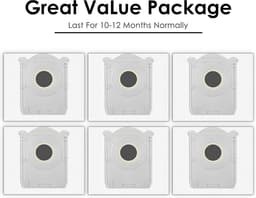 (6 Stuks) X8 Pro Omni Vervangende Stofzakken Compatibel Met ECOVACS DEEBOT X8 PRO OMNI/ T80 Omni/ T30C Omni/ X9 Pro Omni/ T50 MAX PRO Omni/ T50 PRO Omni Robotstofzuiger, Stofzakken, Stofzuigerzak — thumbnail 5
