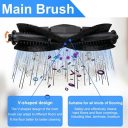 Cosensi - Accessoireset voor Robotstofzuiger - Reserveonderdelen - 1 Rolborstel - 4 Filters - 4 Dweilpads - 4 Zijborstels - 1 Schone borstel — thumbnail 2