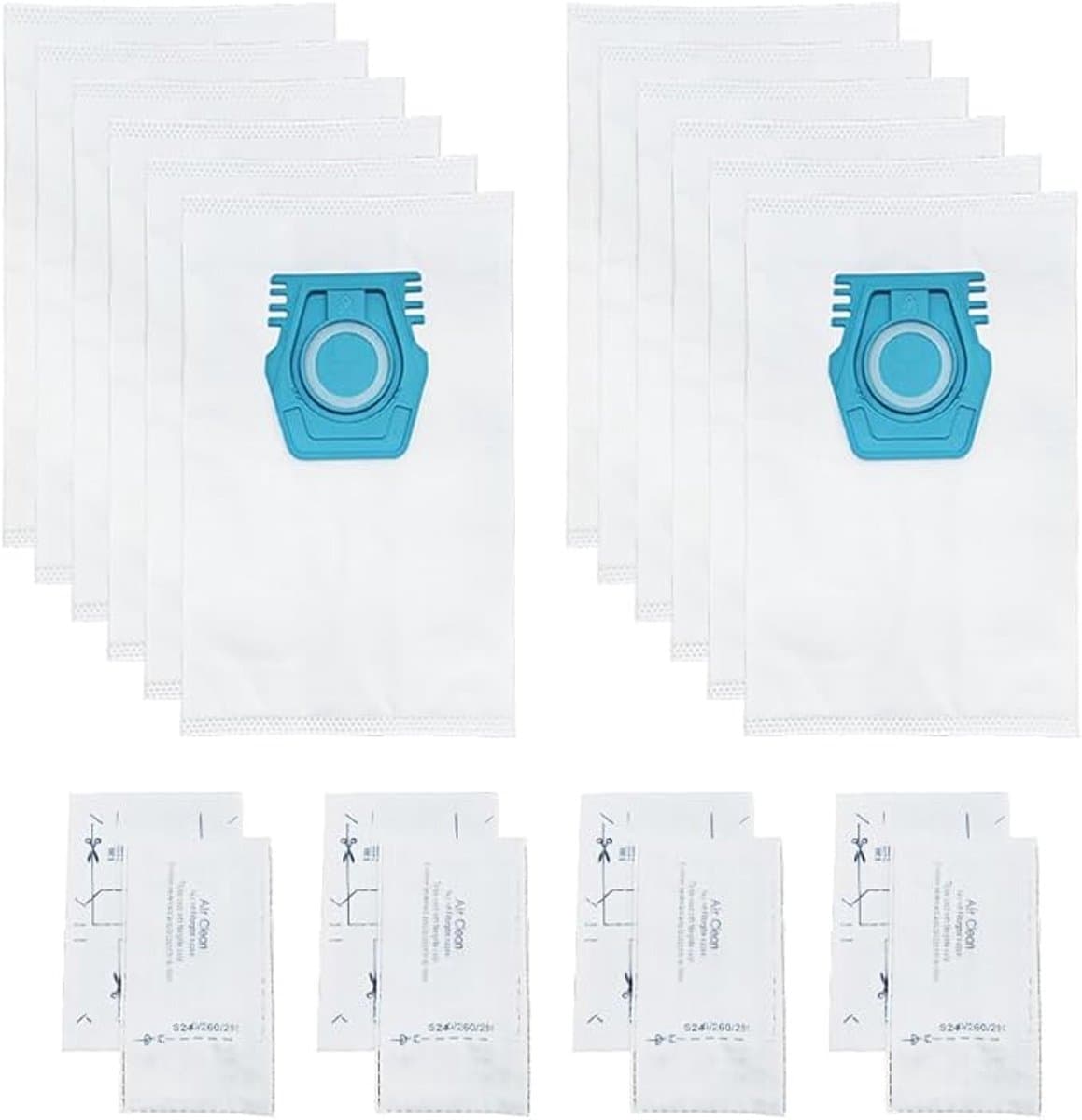 12-delige geschikt voor Miele TU Guard S1 L1 / CO M1 stofzuigeraccessoires, filterstofzakken，Inclusief 4 stukjes filterkatoen. — afbeelding 1