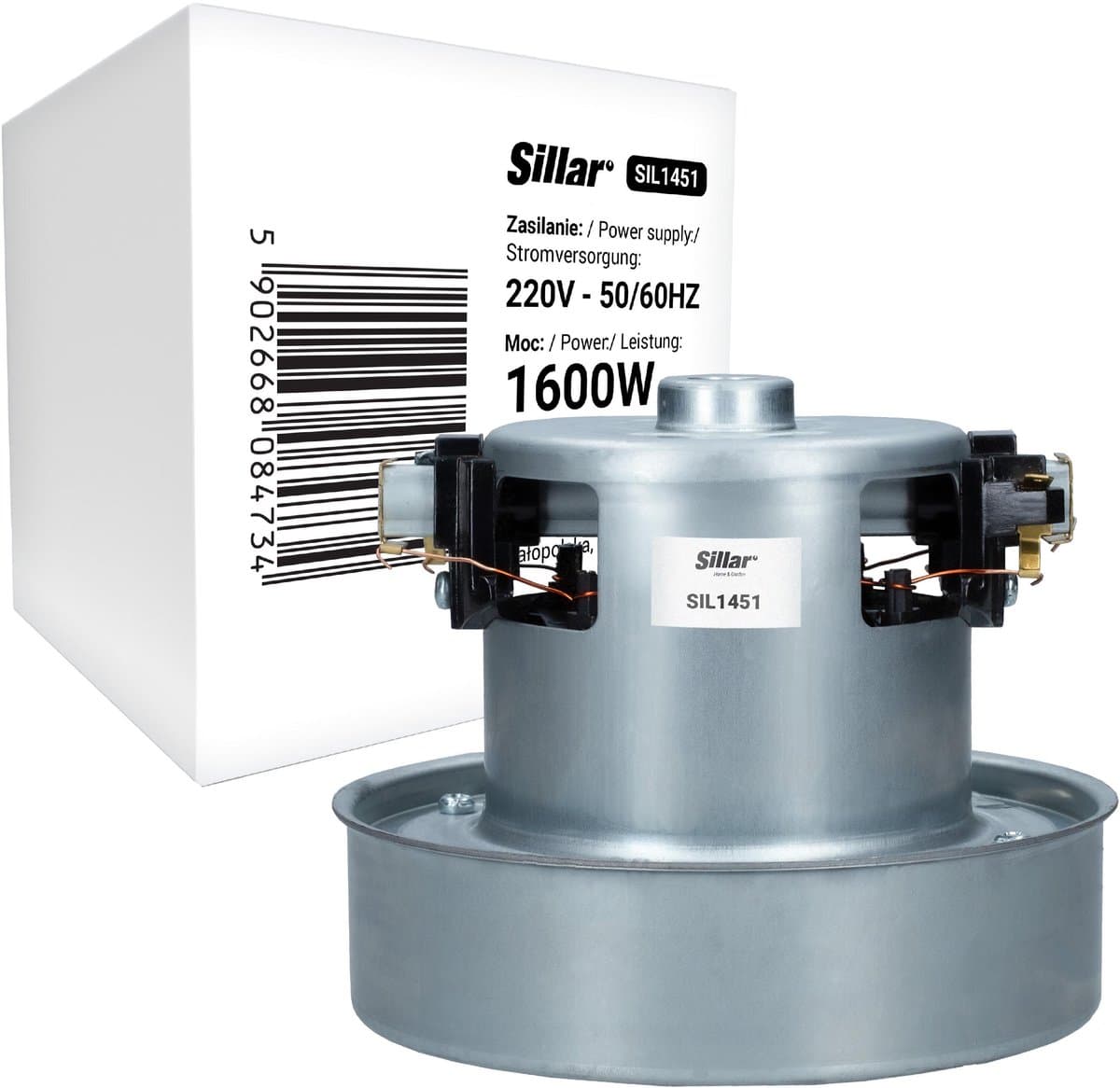 Sillar, stofzuigermotor - motor voor stofzuiger 1600W - enkele turbine - vervanging - geschikt voor LG Zelmer Bosch Samsung Meteor stofzuigers - 220V - 50/60Hz — afbeelding 1