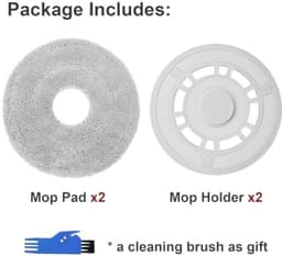 PromoHome 4x Mopdoeken met dweilplaten – Geschikt voor Xiaomi X20+ en Dreame L10S Pro Gen 2 / L10 Ultra / L10S Pro / L10S Ultra / L10 Prime / X20 Pro robotstofzuigers – dweilpads en dweilhouders — thumbnail 5