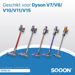 SQOON® Stofzuiger Mondstuk Geschikt voor Dyson Stofzuiger V7 / V8 / V10 / V11 en v15 Series - Met Twee Borstels - Zuigmond voor Dyson Steelstofzuiger - LED Licht — thumbnail 2
