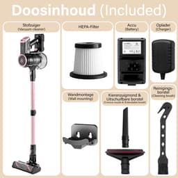 AG4200 Steelstofzuiger Draadloos – 2 Accu’s – 90 Min Stofzuigen – Krachtige Stofzuiger Zonder Zak – Geschikt voor Dierenharen – 2-in-1 Kruimeldief – Compact & Lichtgewicht – Rose Gold — thumbnail 3