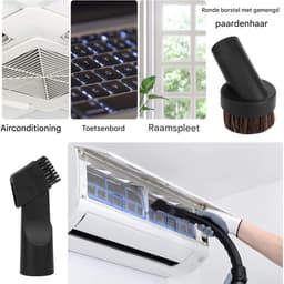 GELLDG 6 Stuks Stofzuigermondstukken - Stofzuigerborstel Universaal - Met 2-in-1 Mondstuk - PP Ronde Borstel - Rode Bankmondstuk - PP Vierkante Borstel - Adapter - Plastic - Binnendiameter 32mm - Geschikt voor Meubels — thumbnail 2