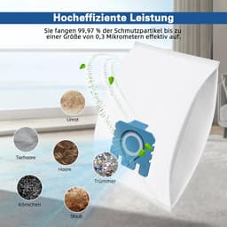 17-delige set-12 stuks stofzuigerzakken Pure GN voor Miele 3D GN stofzakken Classic C1 Complete C2 C3-S2 S5 S8 S600 S800 stofzuiger met 4 motoren 4 afvoerluchtfilters 9917730 12281680 12421130 — thumbnail 4