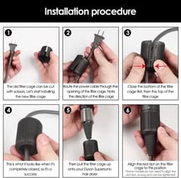 Stofwerende Filterkap / Open Filter Geschikt voor Dyson Haardroger HD03 / HD08 - Reparatieaccessoires voor Dyson-Zwart-Belle's product — thumbnail 3