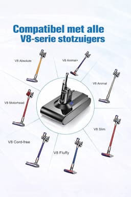 Vervangende Accu / Batterij voor Dyson V8 met filterset Accu / Batterij / 4600 Mah EXPER PREMIUM — thumbnail 5
