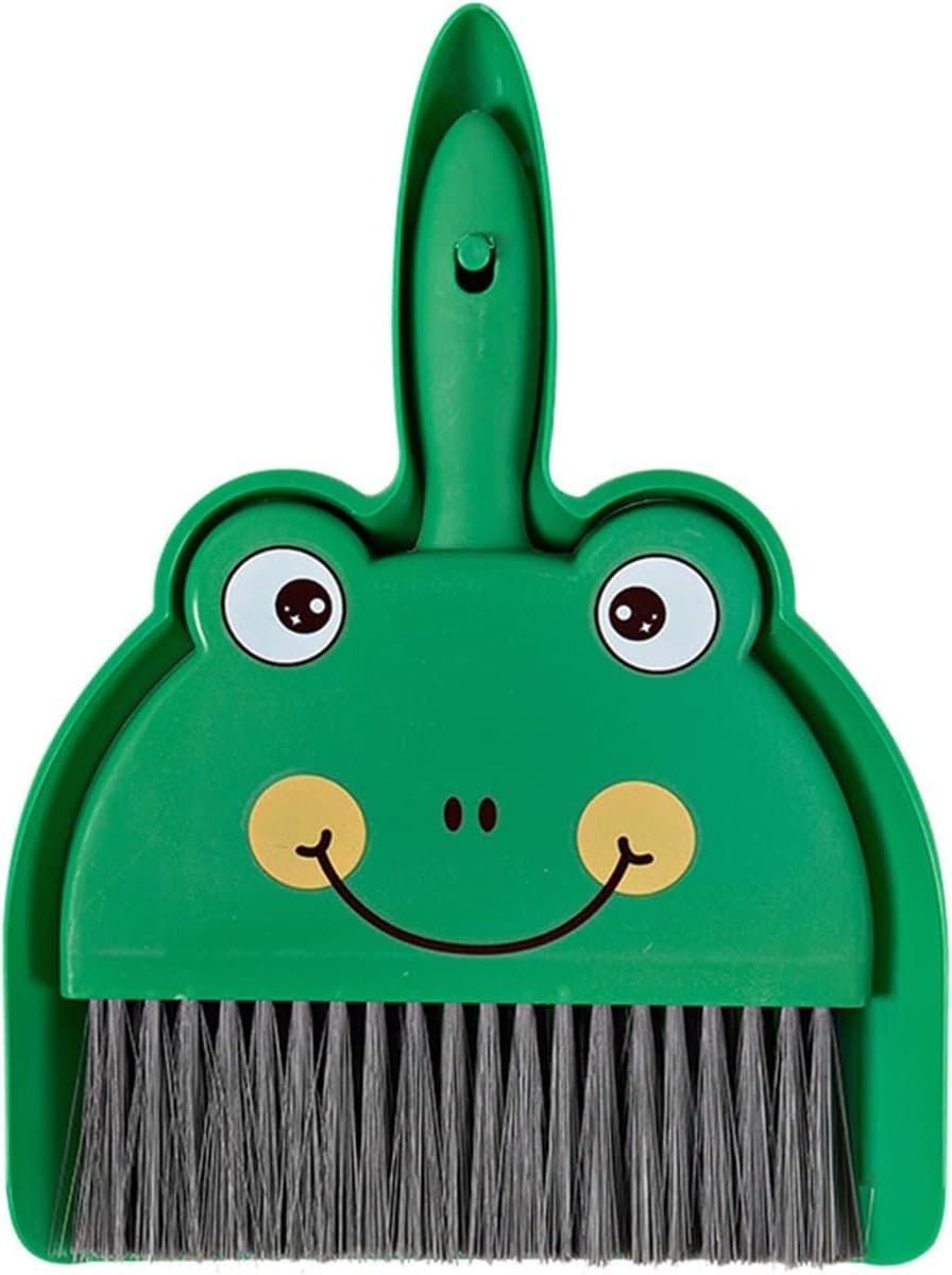 Mini Stoffer Blik - Kleine Set - Bureau Reinigen - Verzonken Clip Design - 23 x 18 cm - Groen — afbeelding 1