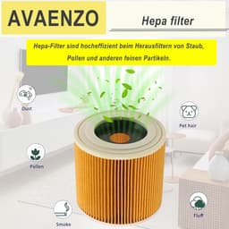 Set of 12 bags 6.959-130.0 1 cartridge filter 6.414-552.0 for Kärcher WD3 WD3 Premium MV3 SE 4001 SE 4002 WD3.200 - ShopVlot — thumbnail 1